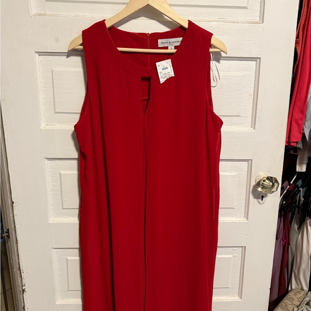 Emma & Michele Vibrant Red Midi Dress